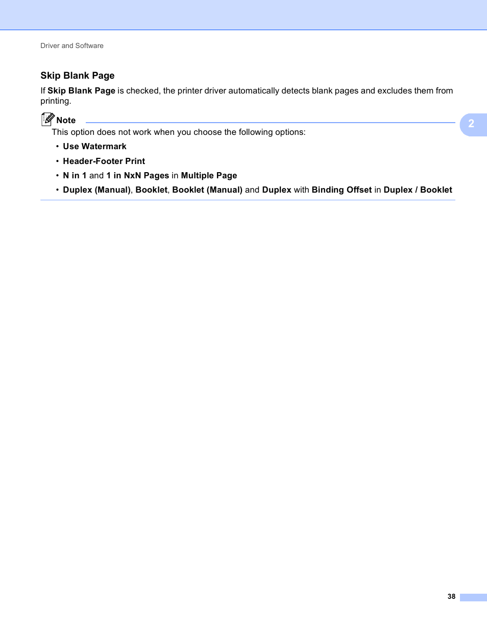 Skip blank page | Brother HL-5450DNT User Manual | Page 44 / 167
