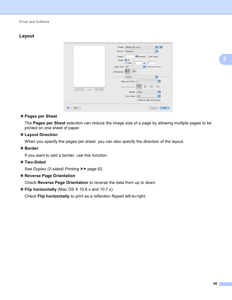 Layout | Brother HL-5450DNT User Manual | Page 64 / 167