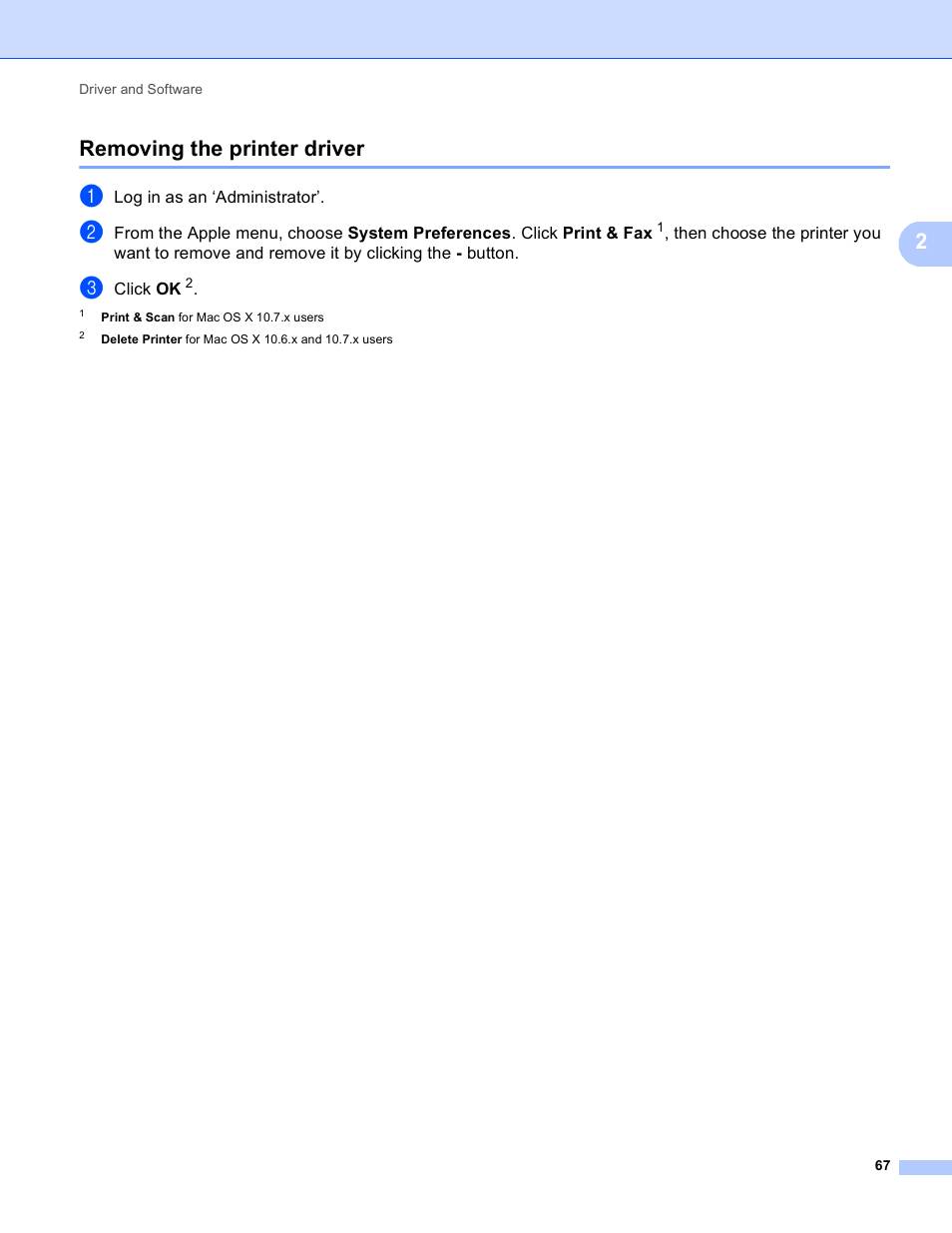 Removing the printer driver, 2removing the printer driver | Brother HL-5450DNT User Manual | Page 73 / 167