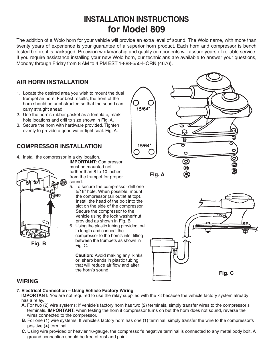 Wolo 809 Challenger User Manual | 2 pages