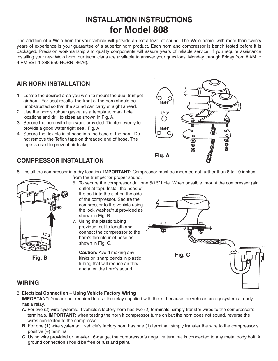 Wolo 808 Challenger User Manual | 2 pages