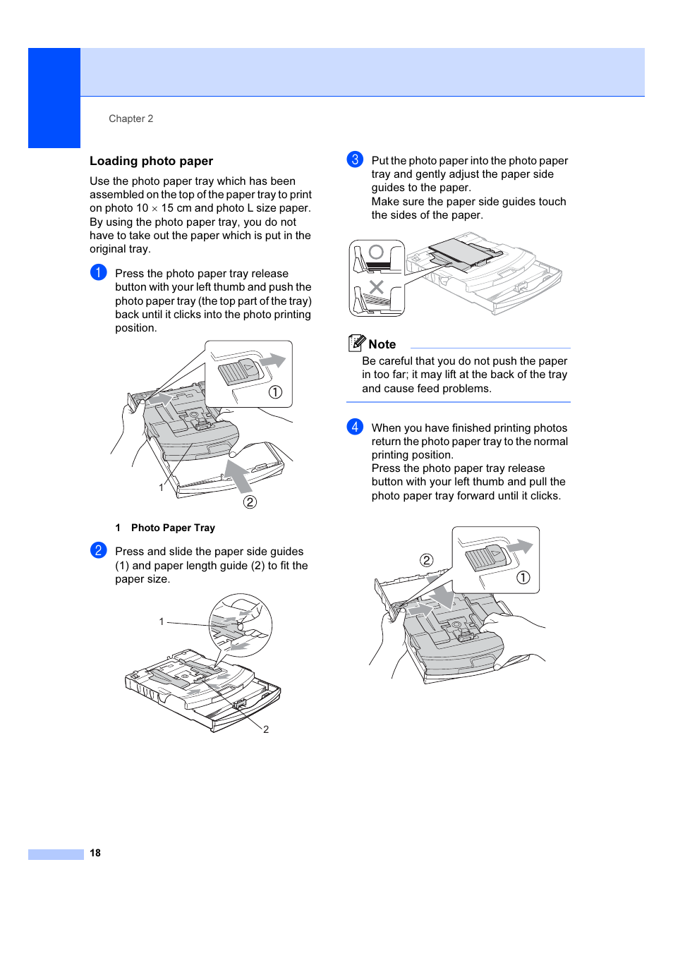 Loading photo paper | Brother DCP-540CN User Manual | Page 24 / 105