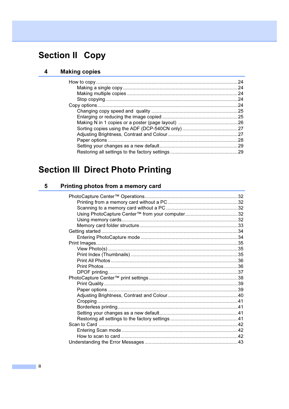 Brother DCP-540CN User Manual | Page 4 / 105