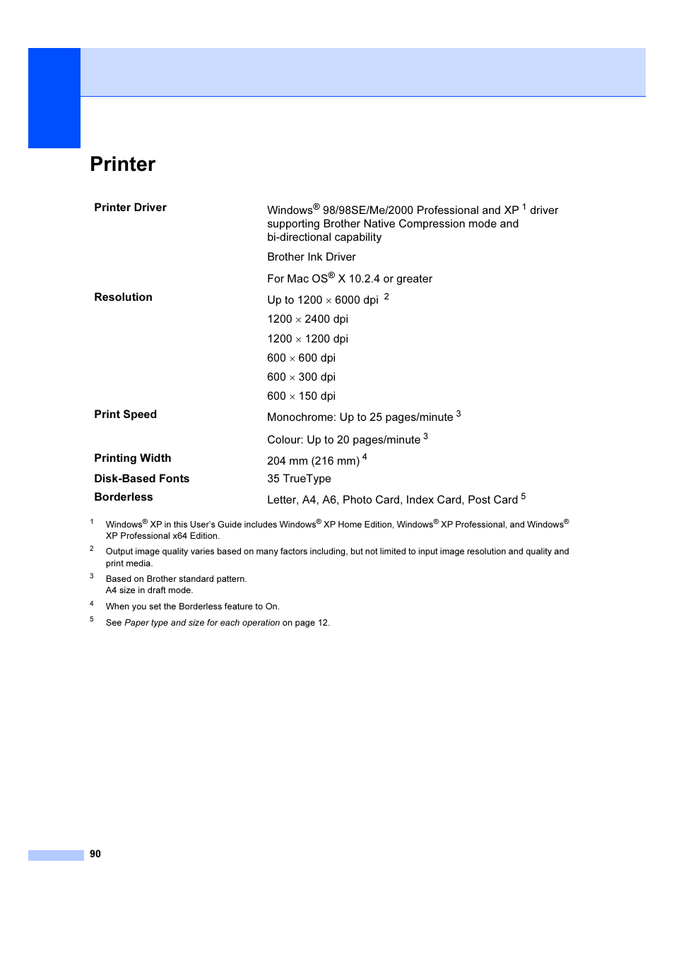 Printer | Brother DCP-540CN User Manual | Page 96 / 105