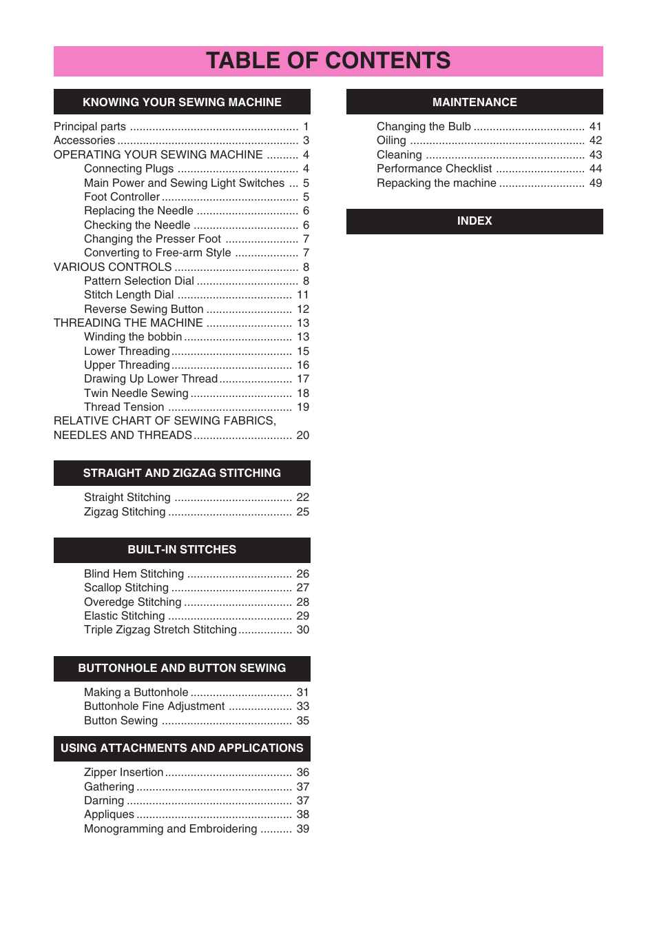 Brother XL 3010 User Manual | Page 4 / 59