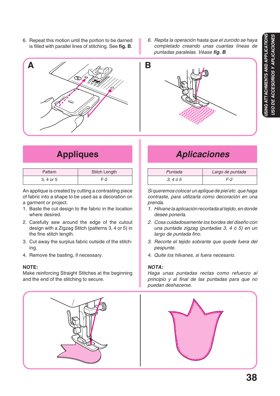 Aplicaciones, Appliques | Brother XL 3010 User Manual | Page 43 / 59