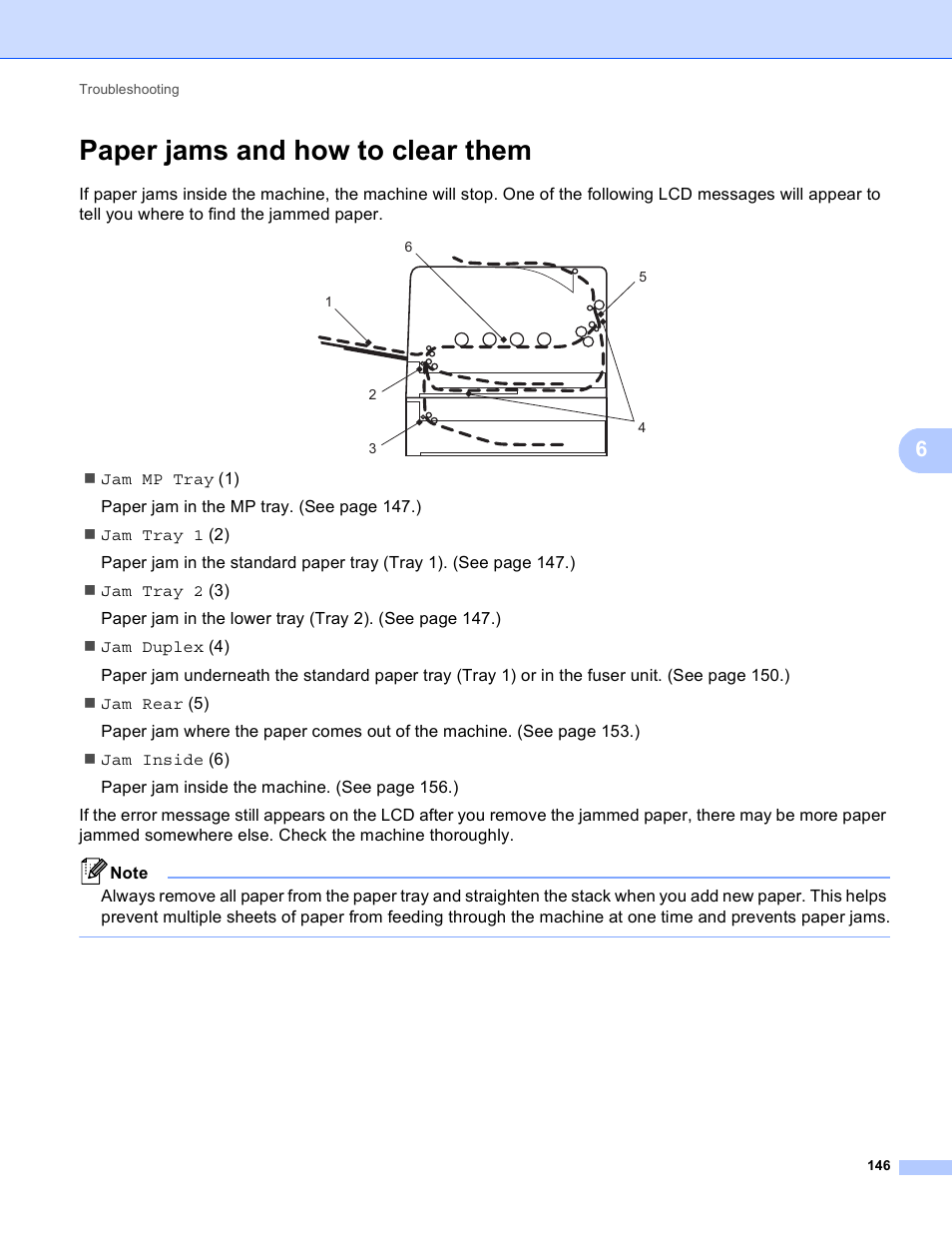 Paper jams and how to clear them | Brother 4570CDW User Manual | Page 169 / 217