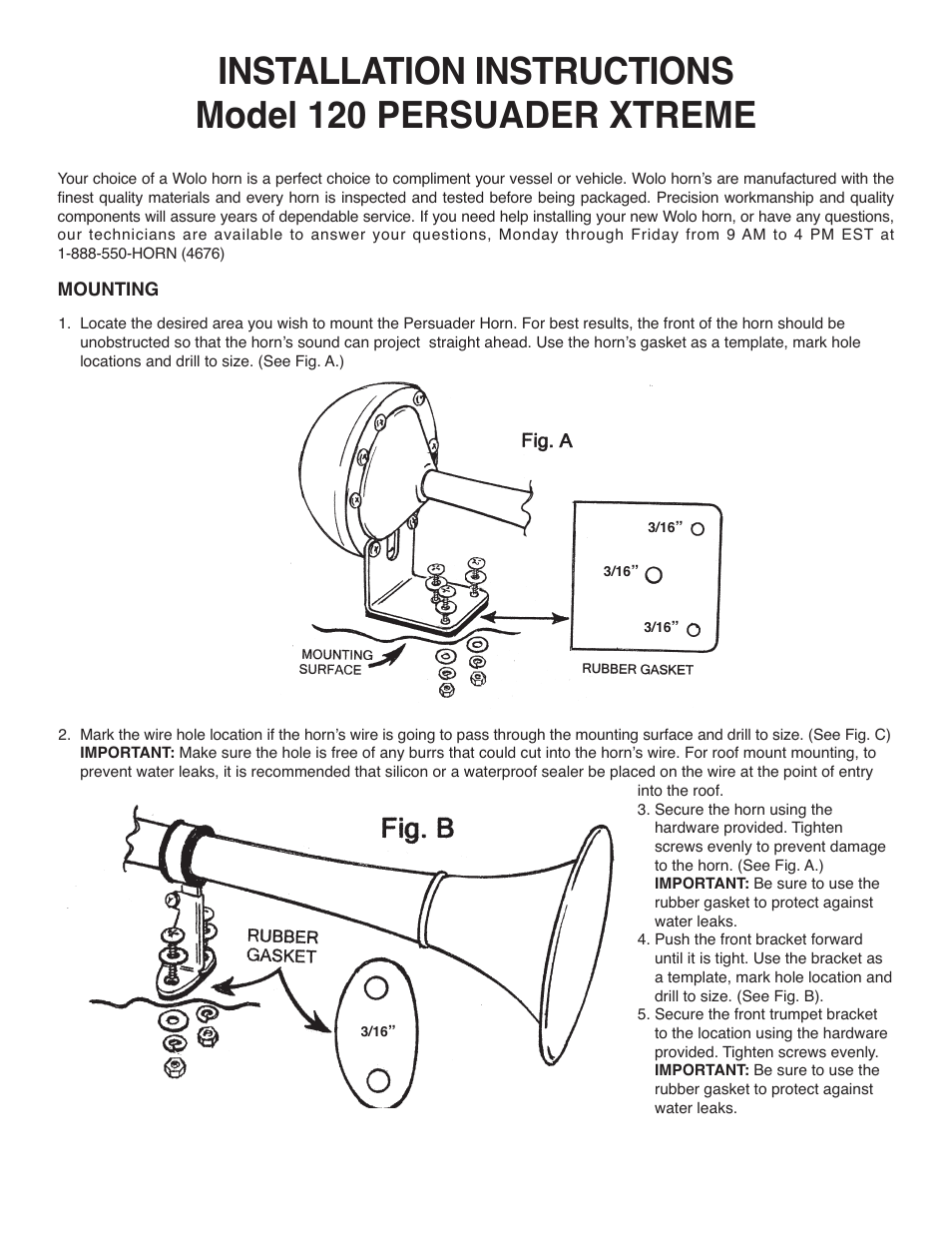 Wolo 120 Persuader User Manual | 2 pages