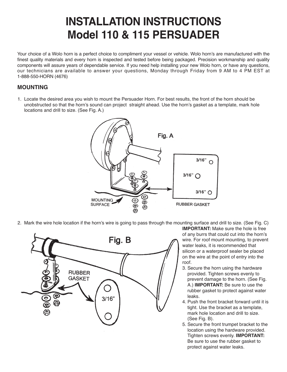 Wolo 110 The Persuader User Manual | 2 pages