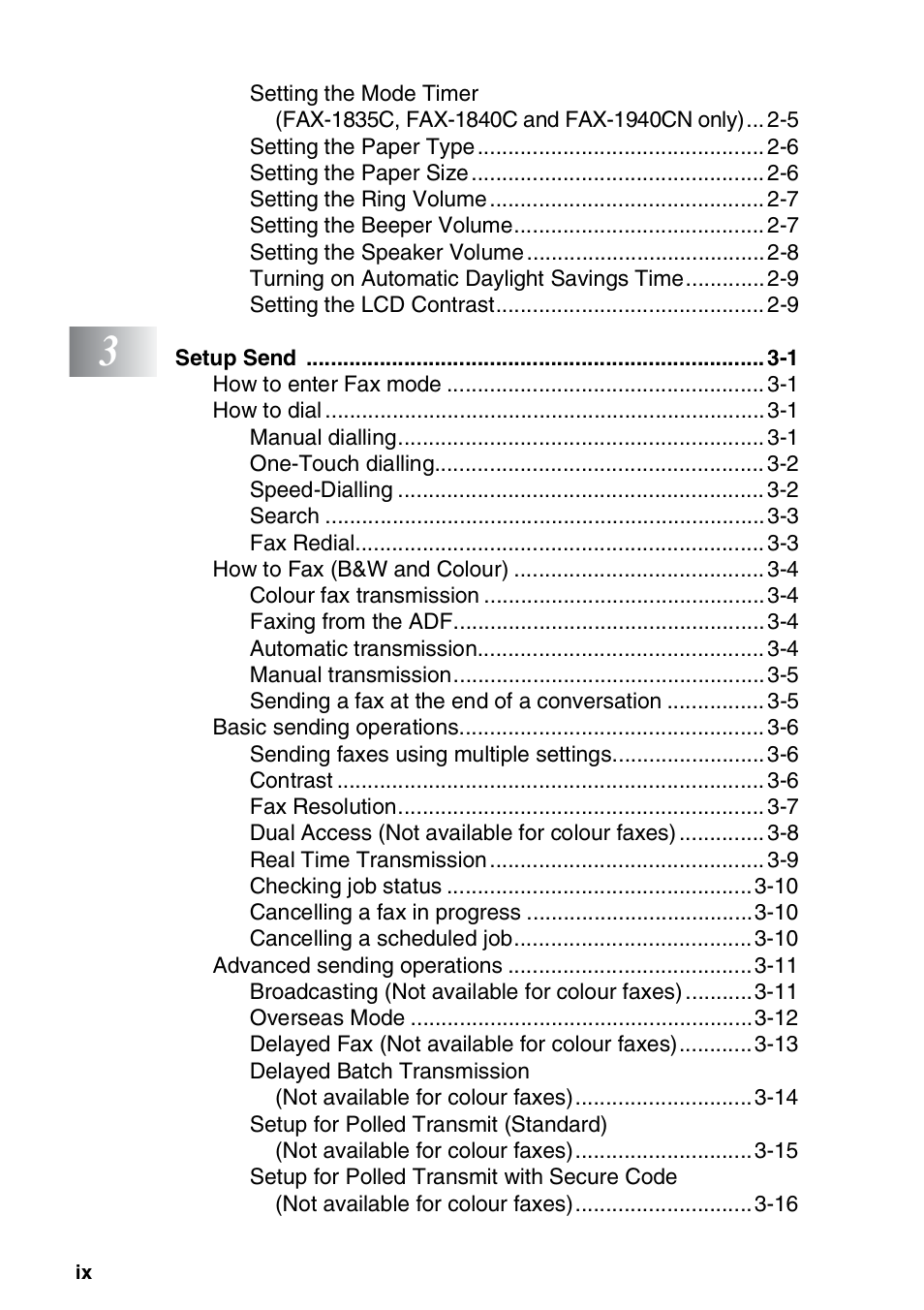 Brother FAX-1840CN User Manual | Page 11 / 220