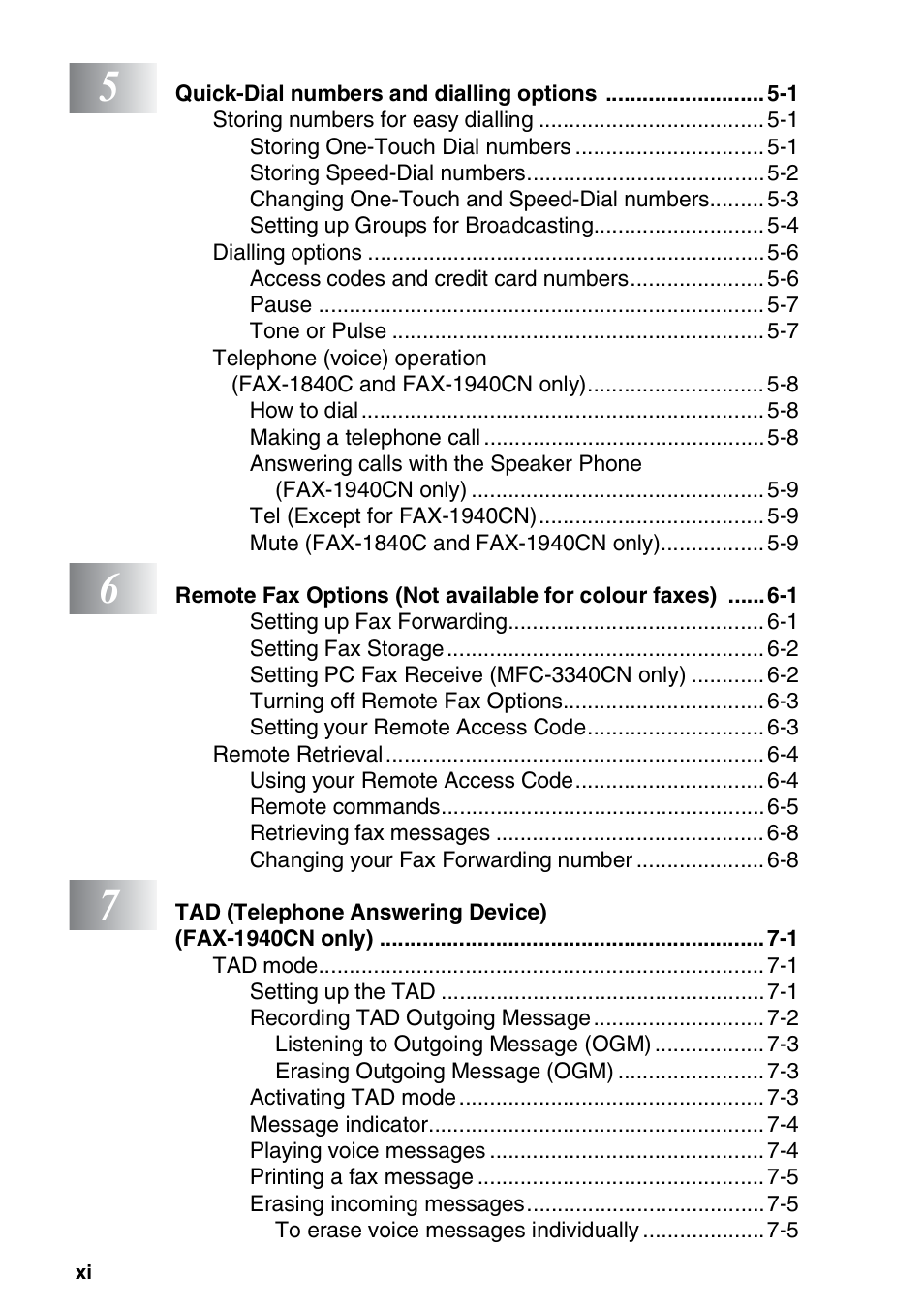 Brother FAX-1840CN User Manual | Page 13 / 220