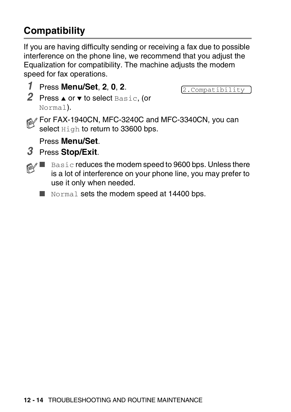 Compatibility, Compatibility -14 | Brother FAX-1840CN User Manual | Page 155 / 220