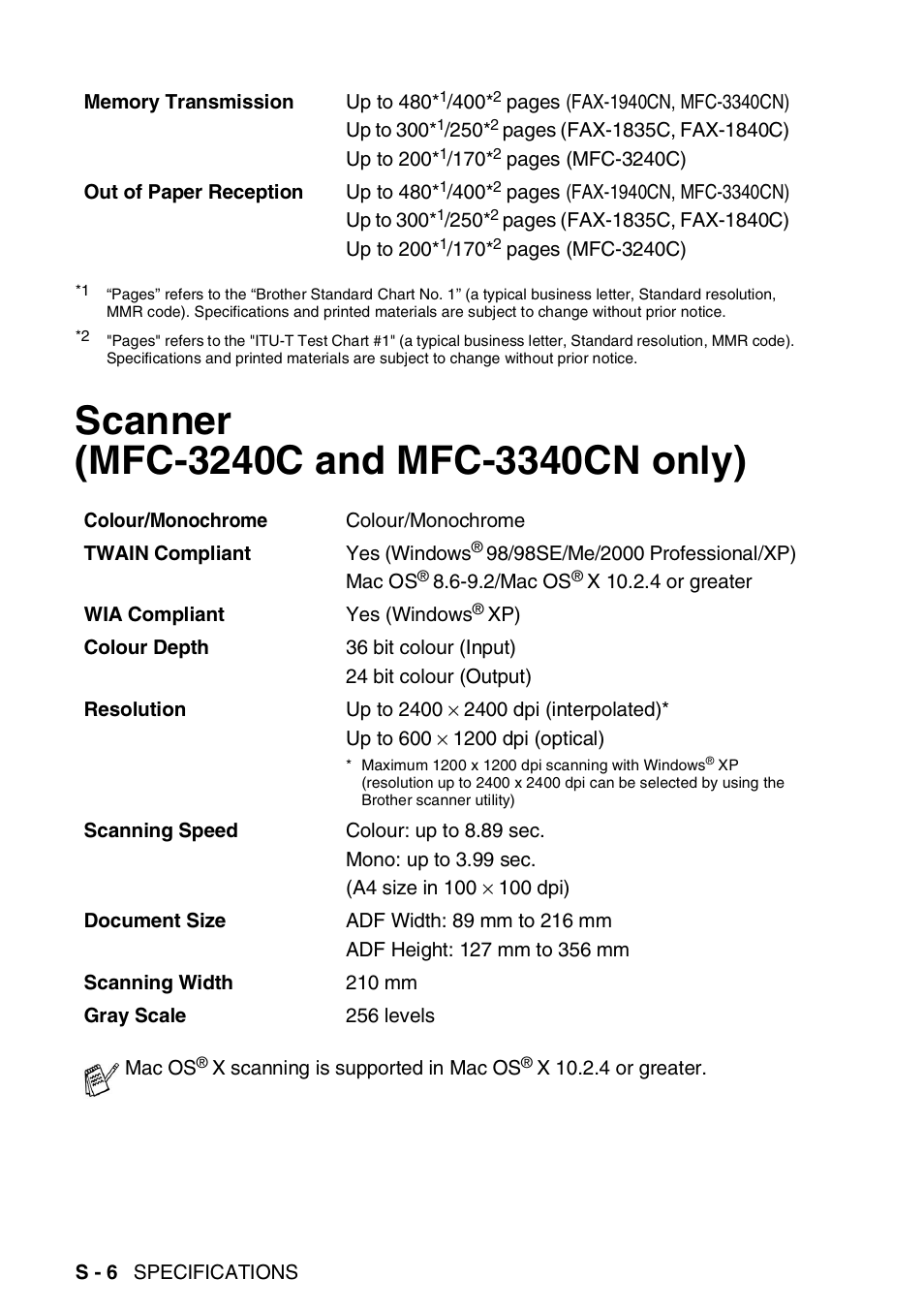 Scanner (mfc-3240c and mfc-3340cn only) | Brother FAX-1840CN User Manual | Page 205 / 220