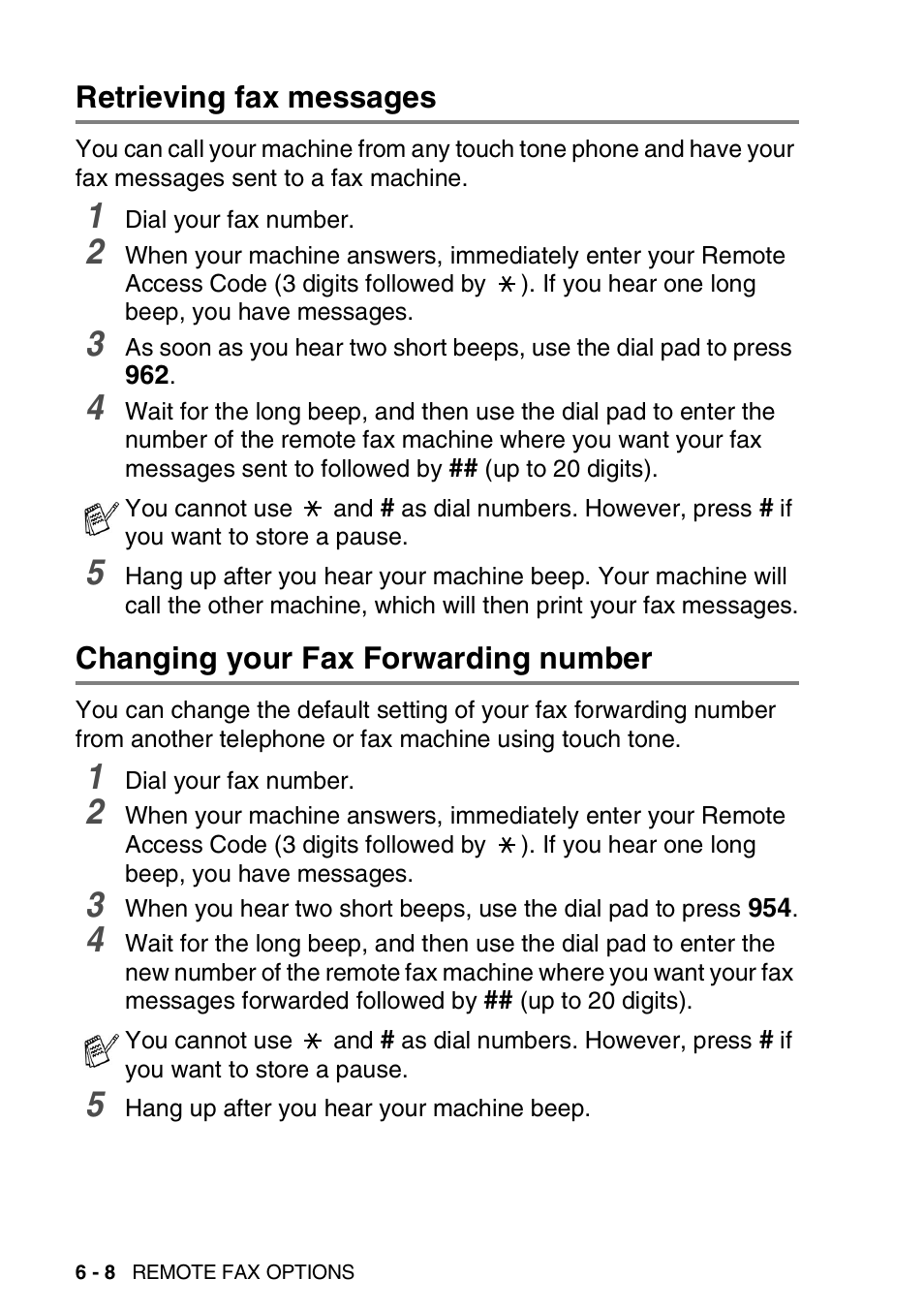 Retrieving fax messages, Changing your fax forwarding number | Brother FAX-1840CN User Manual | Page 99 / 220