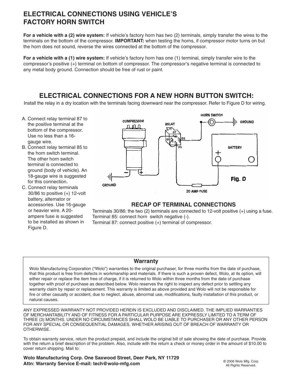 Wolo 425 La Cucaracha User Manual | Page 2 / 2