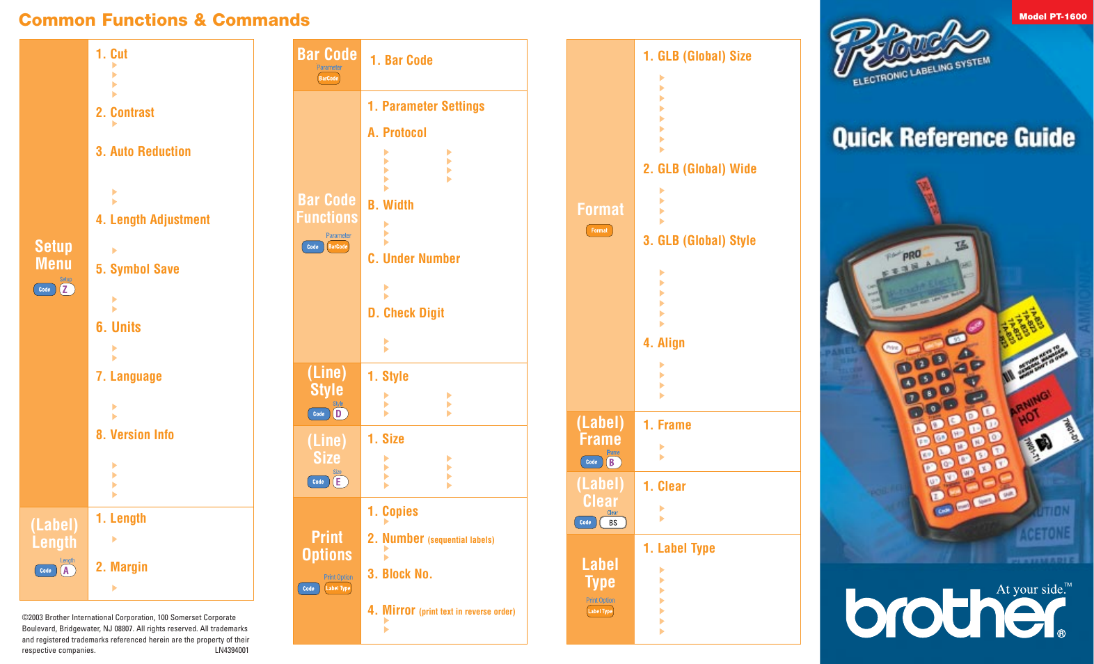 Brother P-TOUCH PT-1600 User Manual | 2 pages