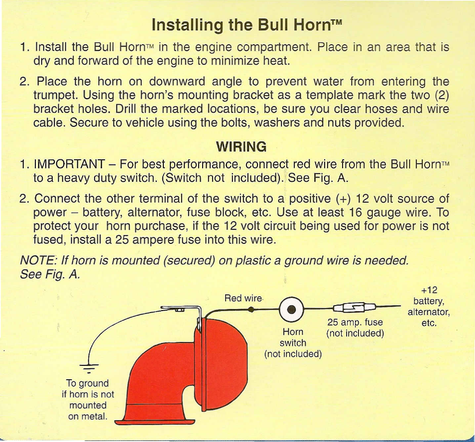 Wolo 340 Bull Horn User Manual | 1 page