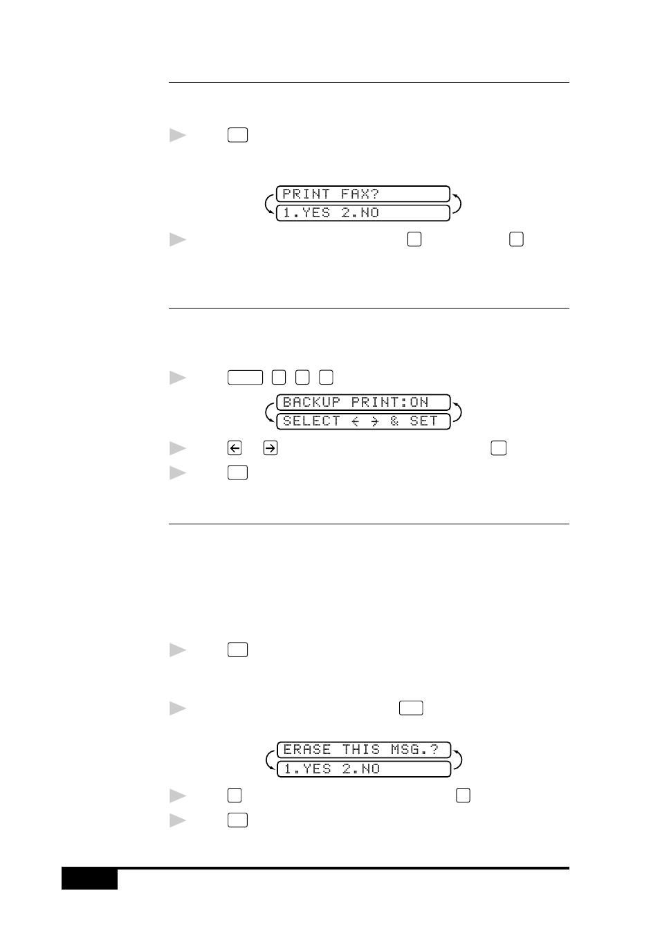 Printing a fax message, Backup printing option, Erasing messages | To erase voice messages individually | Brother MFC 7050C User Manual | Page 106 / 264
