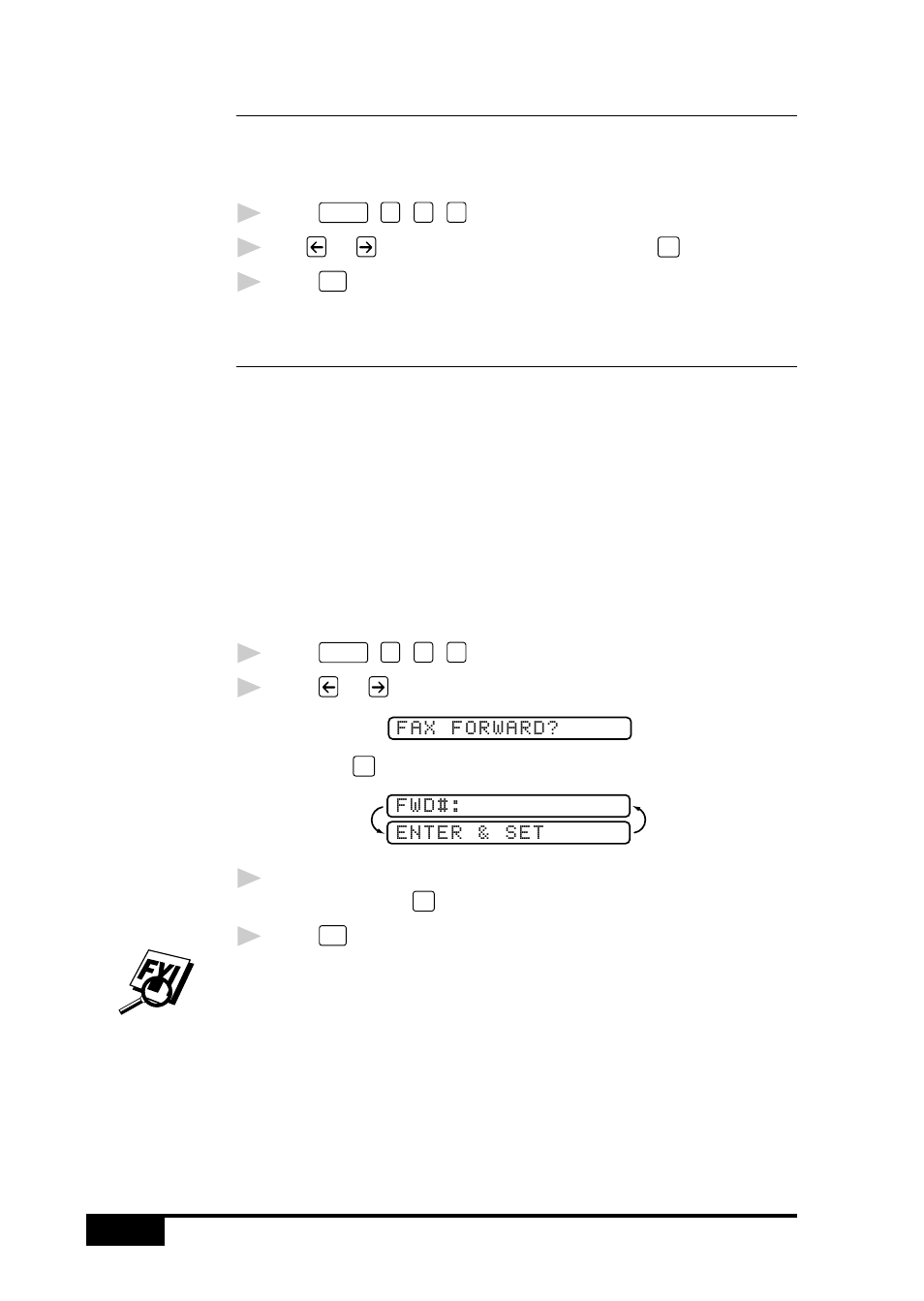 Icm recording monitor, Fax forwarding/paging, Programming a fax forwarding number | Brother MFC 7050C User Manual | Page 108 / 264