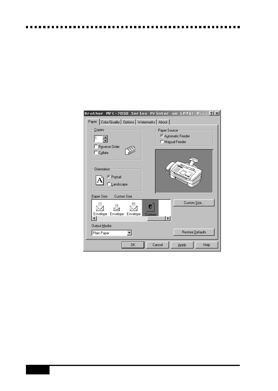 Paper tab | Brother MFC 7050C User Manual | Page 140 / 264