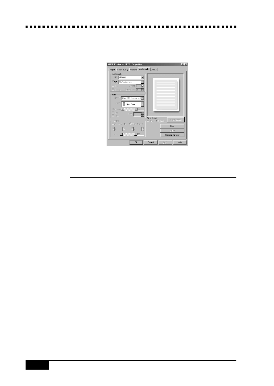 Watermarks tab, Setting up watermarks | Brother MFC 7050C User Manual | Page 152 / 264