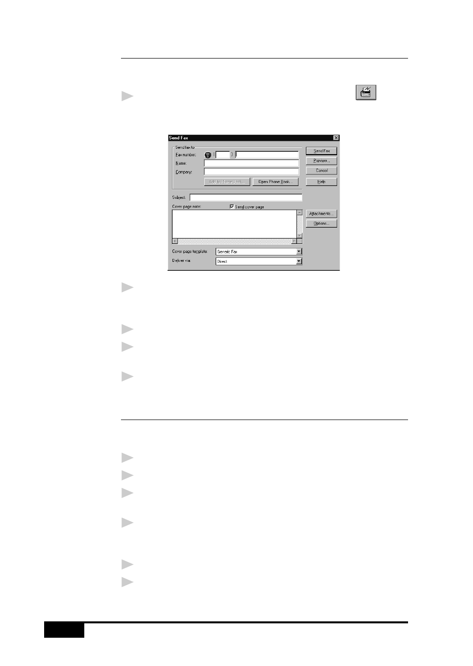 Sending a fax from a windows® application, Sending a fax from the main menu, Sending a fax from a windows | Application | Brother MFC 7050C User Manual | Page 158 / 264