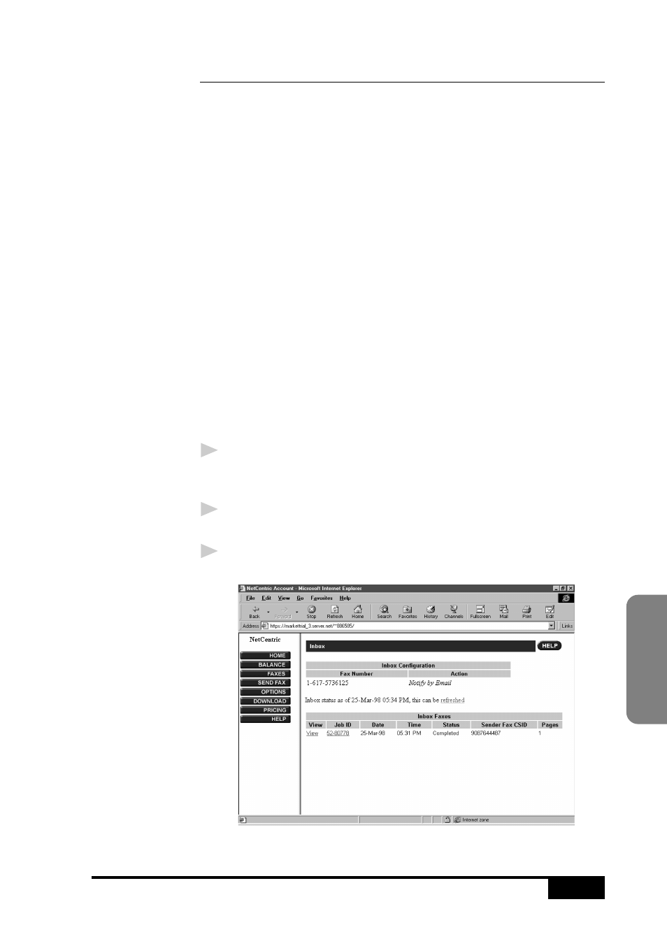 Managing faxes from your account page | Brother MFC 7050C User Manual | Page 197 / 264