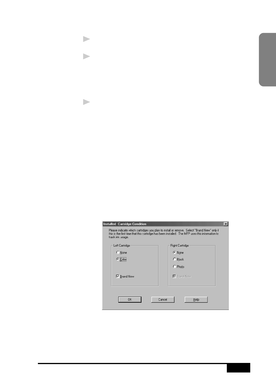 Cleaning the ink heads, Installing or replacing ink cartridges | Brother MFC 7050C User Manual | Page 217 / 264