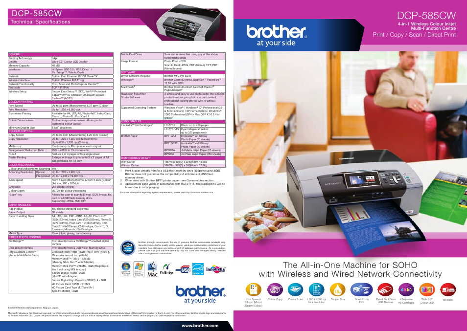 Brother DCP-585CW User Manual | 2 pages