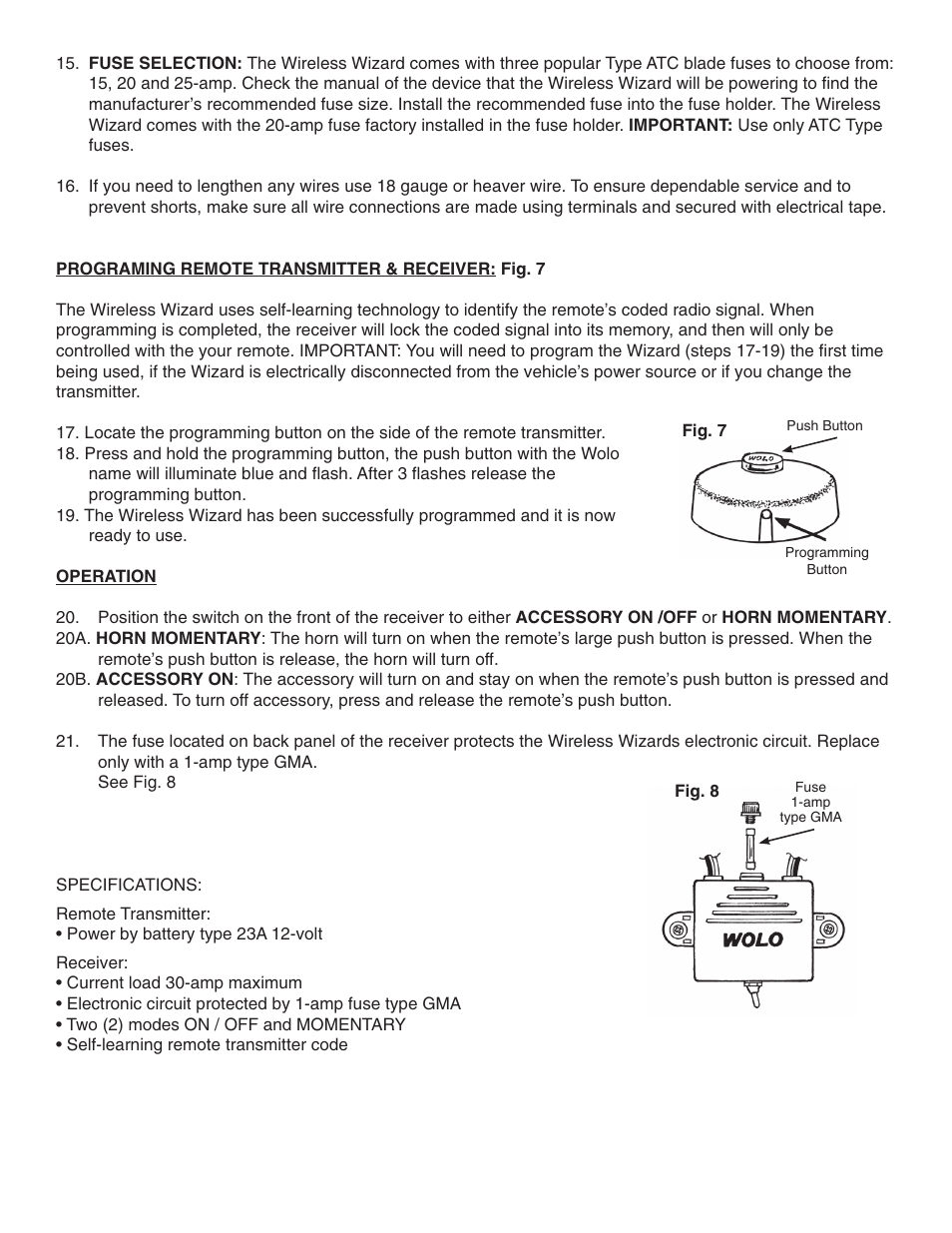 Wolo RC-100 WIRELESS WIZARD User Manual | Page 3 / 4