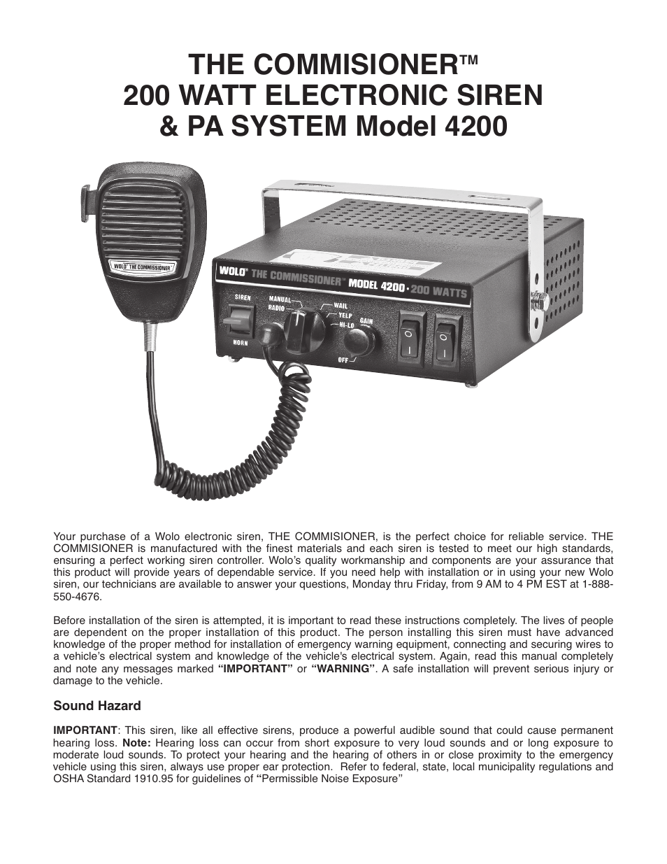 Wolo 4200 The Commissioner User Manual | 5 pages