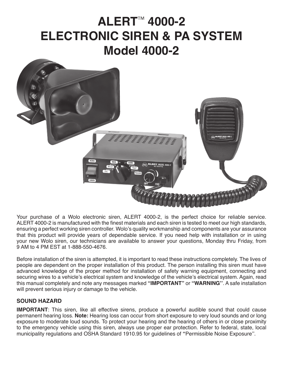Wolo 4000-2 Alert User Manual | 4 pages