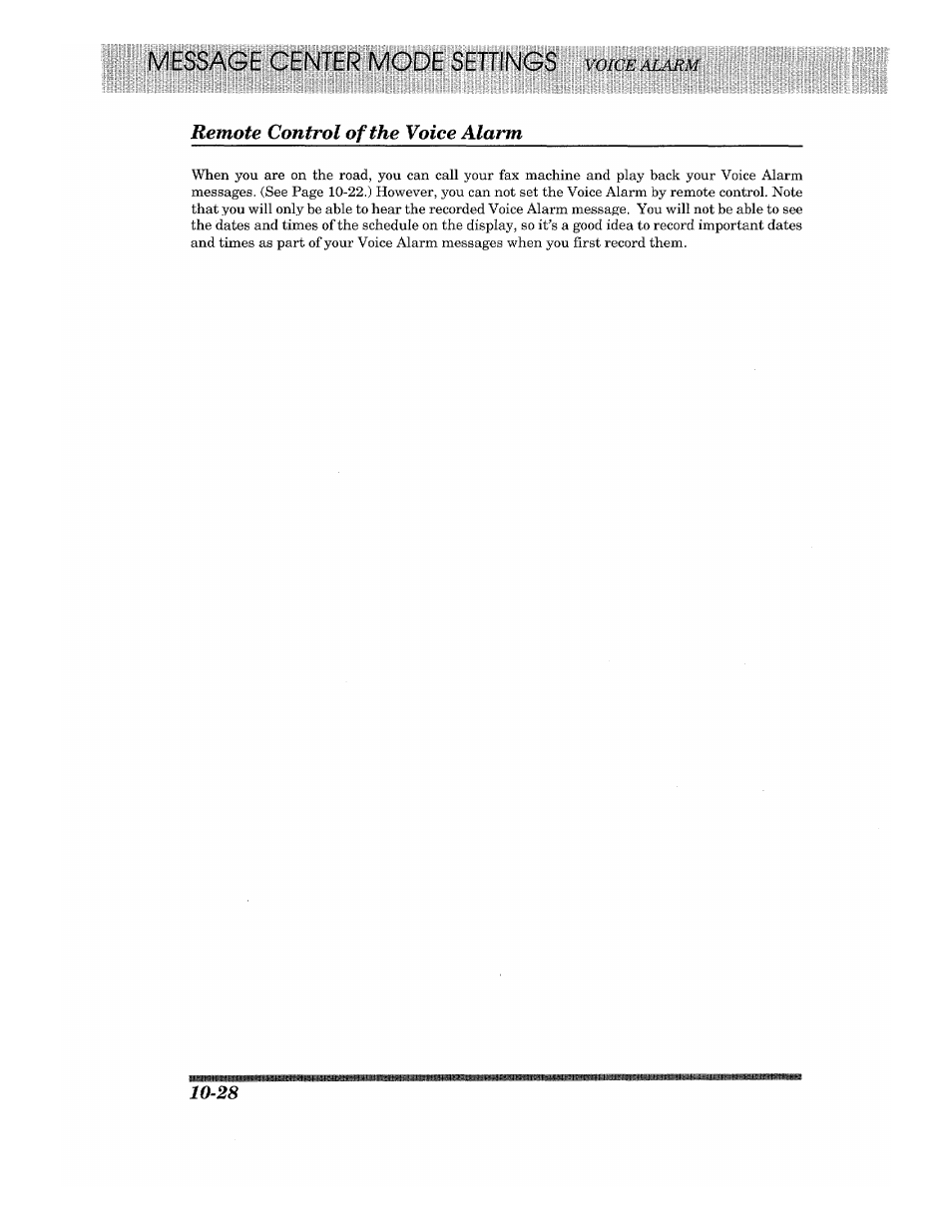 Remote control of the voice alarm | Brother 875 MC User Manual | Page 124 / 166