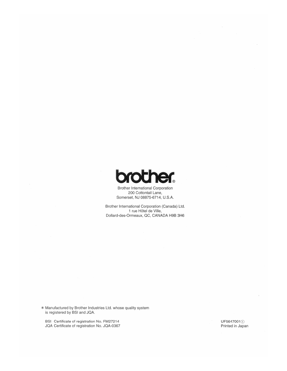 Brother | Brother 875 MC User Manual | Page 166 / 166