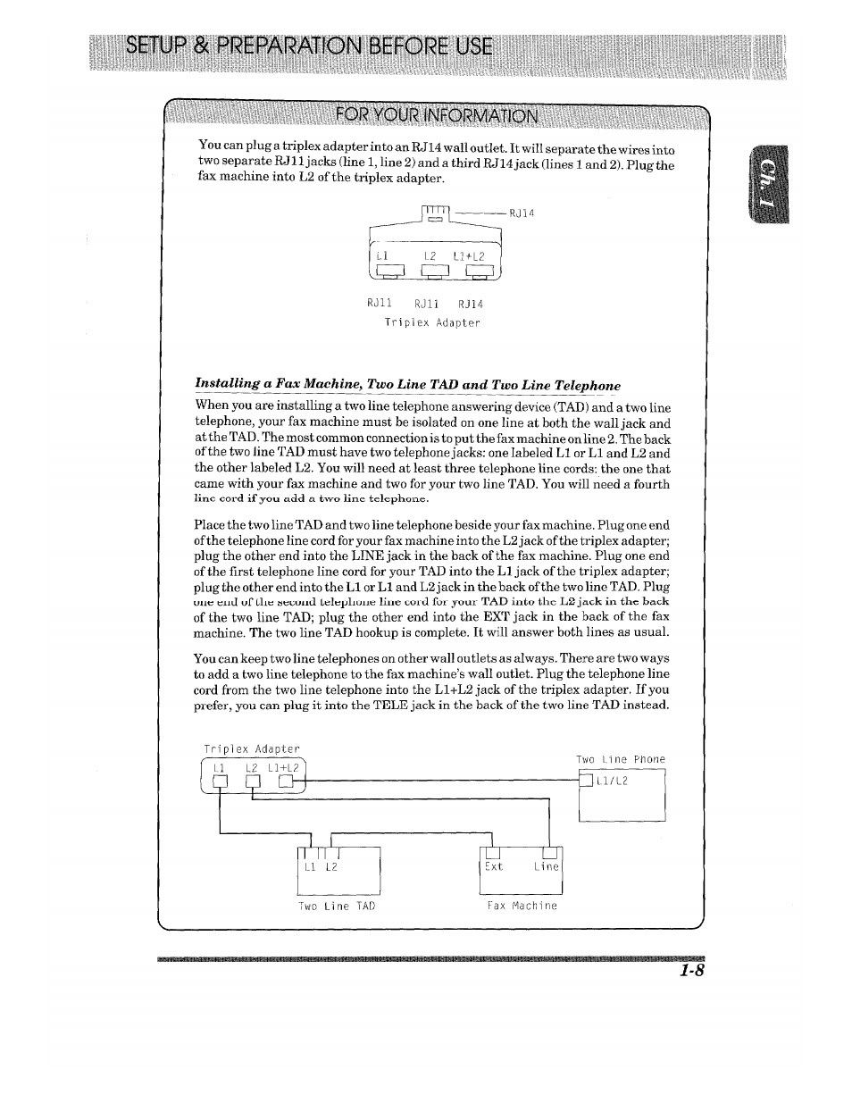 Setup & preparation before, For your information | Brother 875 MC User Manual | Page 19 / 166