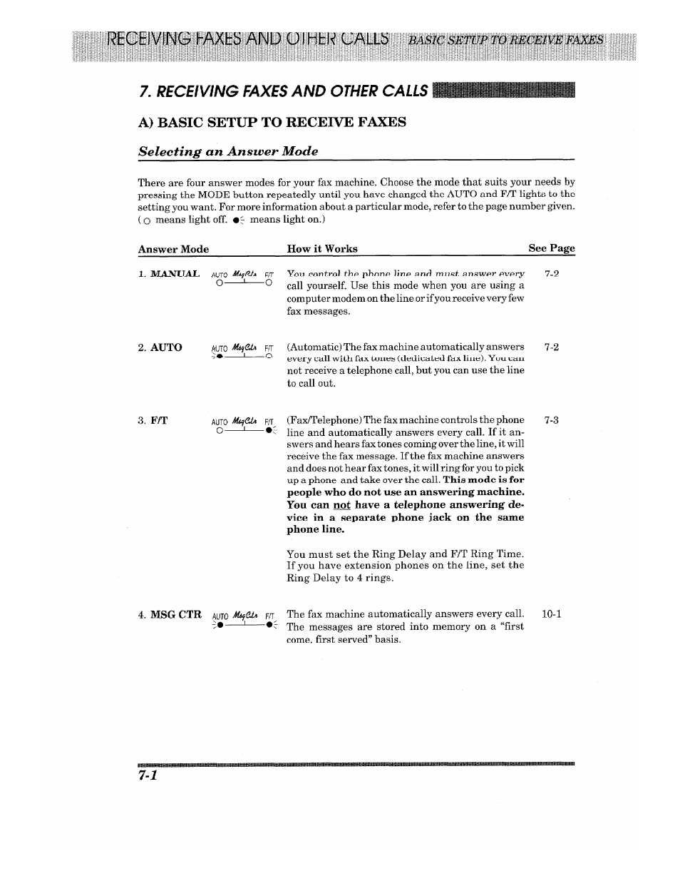 Receiving faxes and other calls | Brother 875 MC User Manual | Page 68 / 166