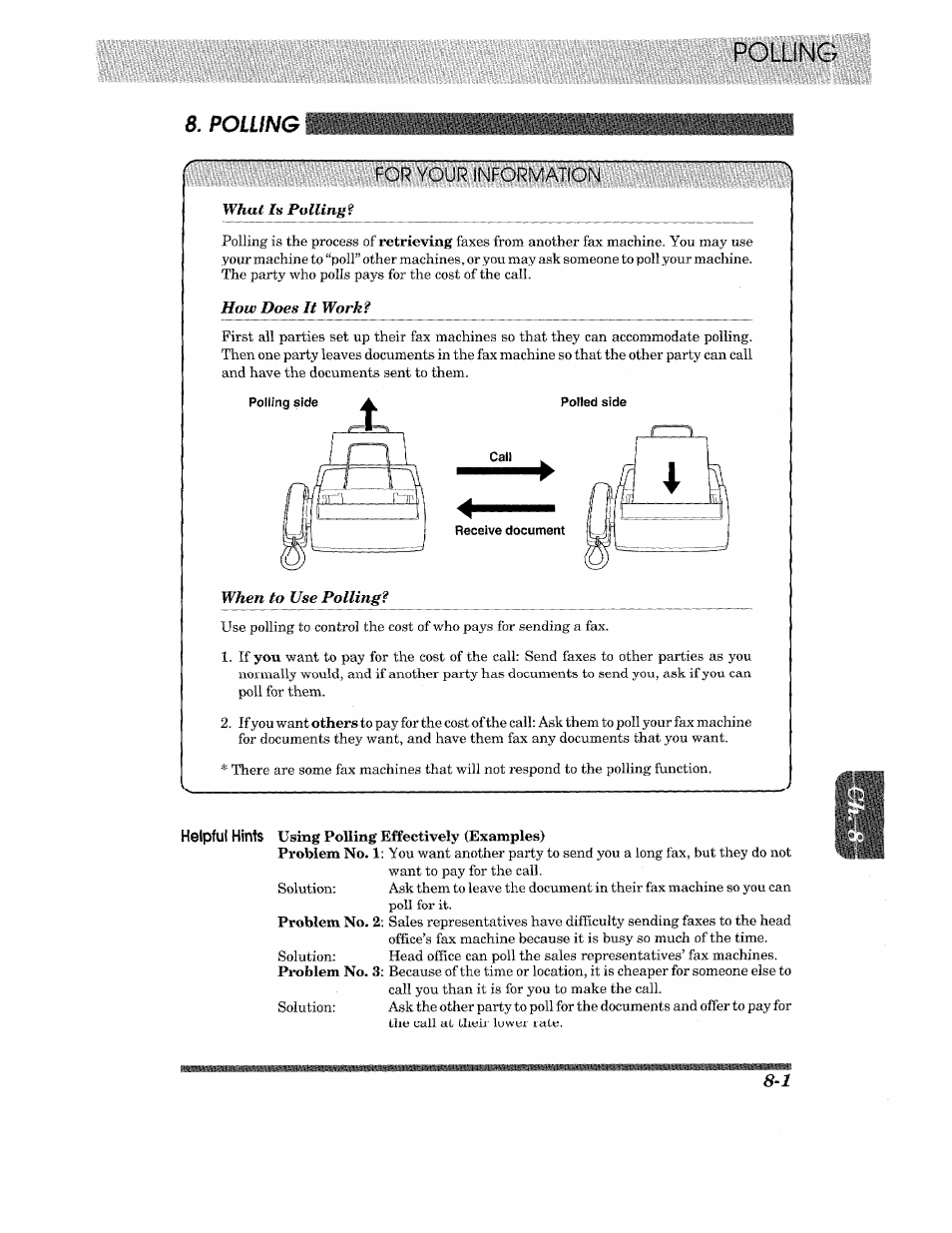 What is polling, How does it work, When to use polling | Brother 875 MC User Manual | Page 89 / 166
