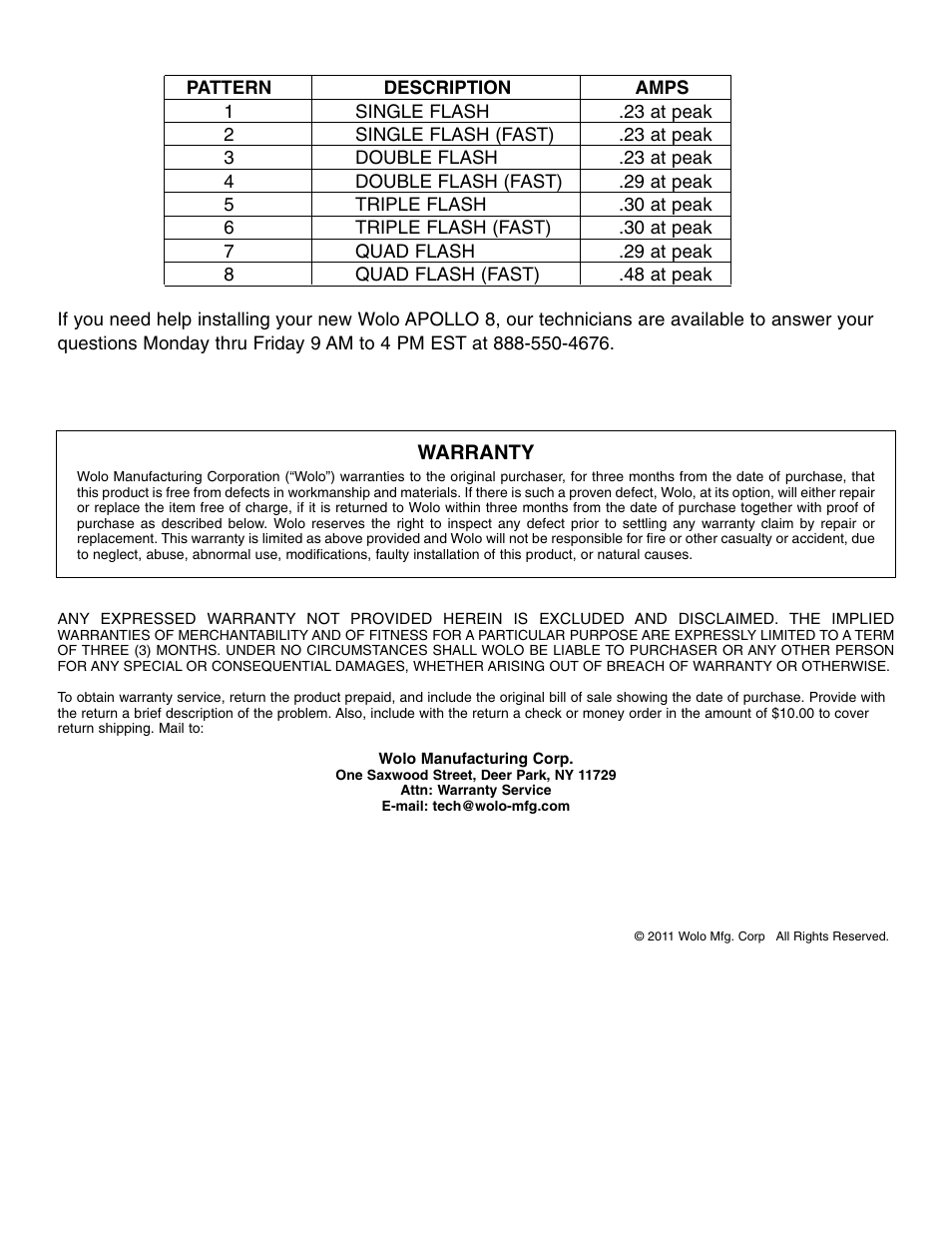 Wolo 3097PPM-G Apollo 8 User Manual | Page 3 / 3