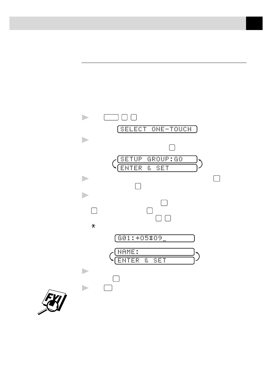 Setting up groups for broadcasting | Brother FAX 375MC User Manual | Page 65 / 123