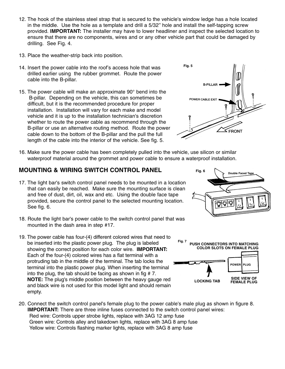 Mounting & wiring switch control panel | Wolo 7500 SERIES Infinity 2 User Manual | Page 3 / 6