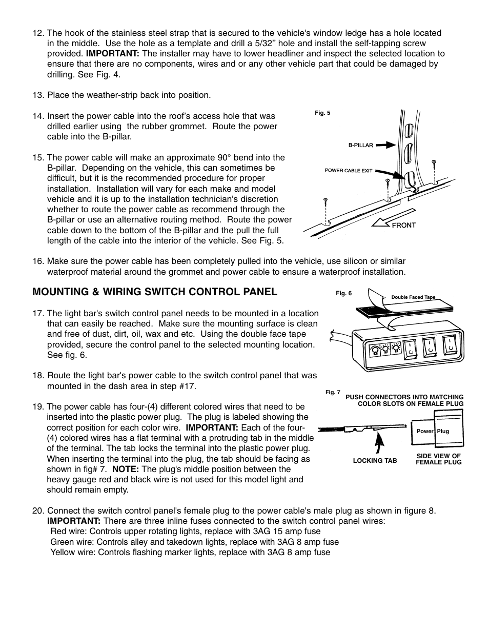 Mounting & wiring switch control panel | Wolo 7000 SERIES Infinity 1 User Manual | Page 3 / 6