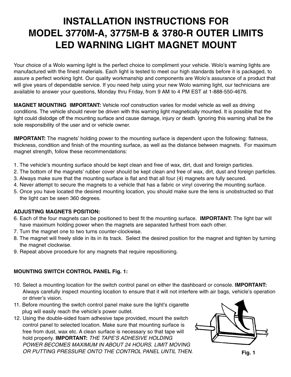 Wolo 3780-R Outer Limits User Manual | 2 pages