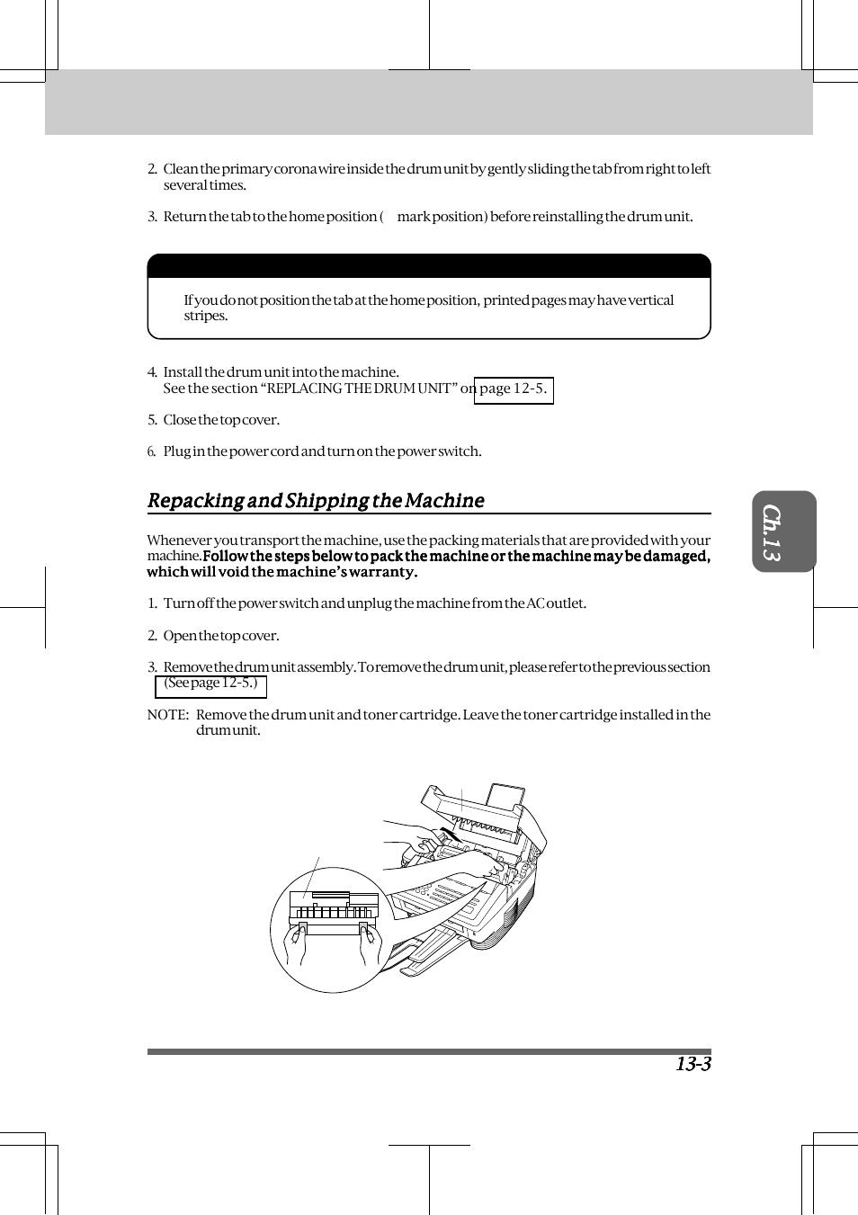 Repacking and shipping the machine -3, Regular maintenance and troubleshooting | Brother INTELLIFAX 3550 User Manual | Page 117 / 138