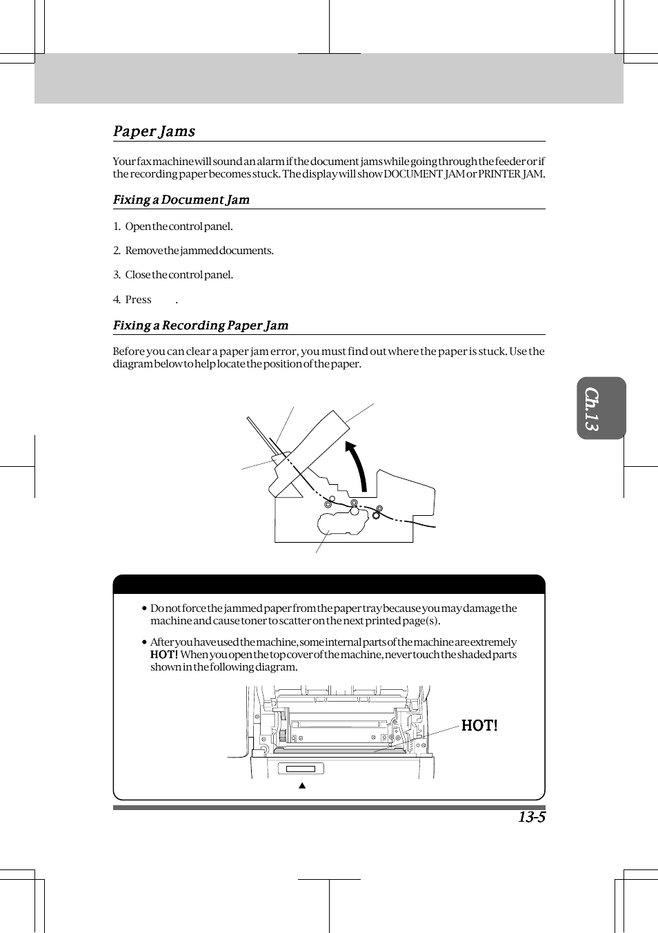 Paper jams -5, Regular maintenance and troubleshooting | Brother INTELLIFAX 3550 User Manual | Page 119 / 138