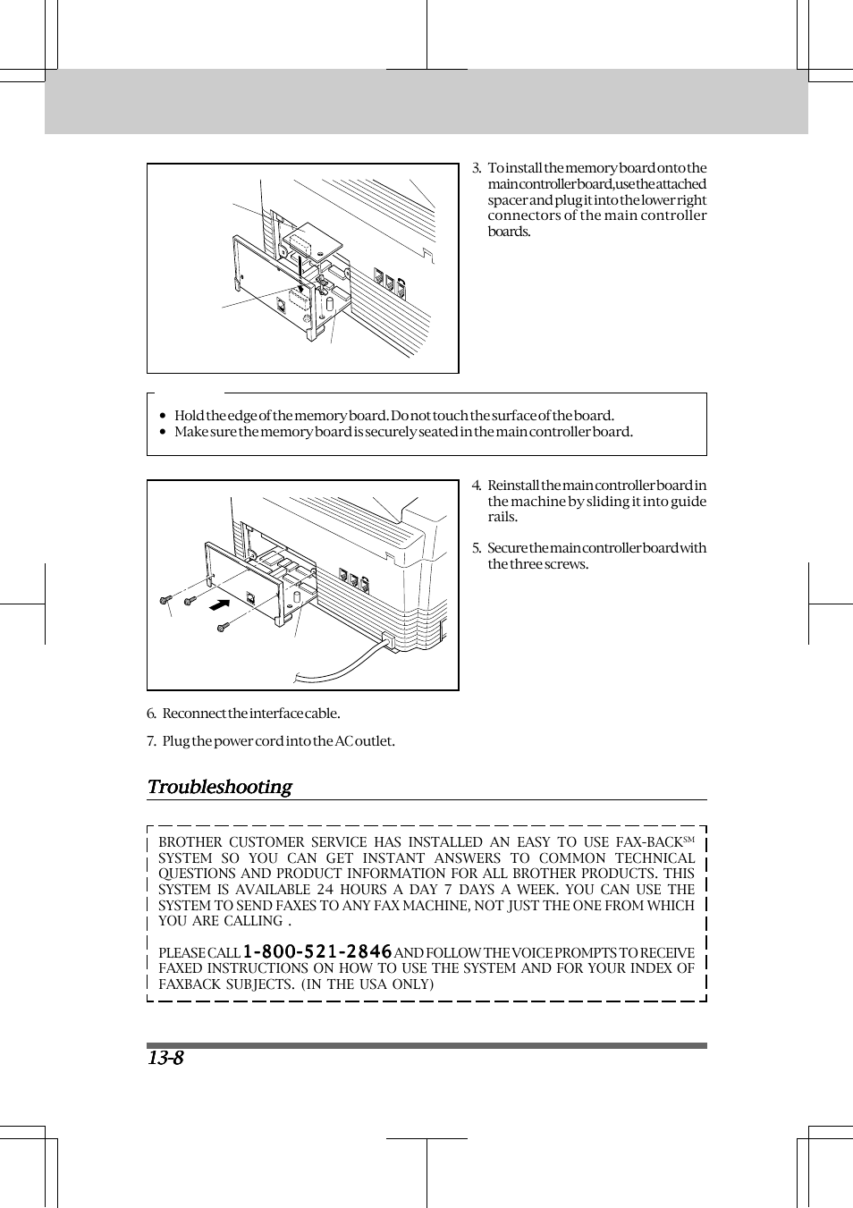 Troubleshooting -8, Regular maintenance and troubleshooting, Troubleshooting | Brother INTELLIFAX 3550 User Manual | Page 122 / 138