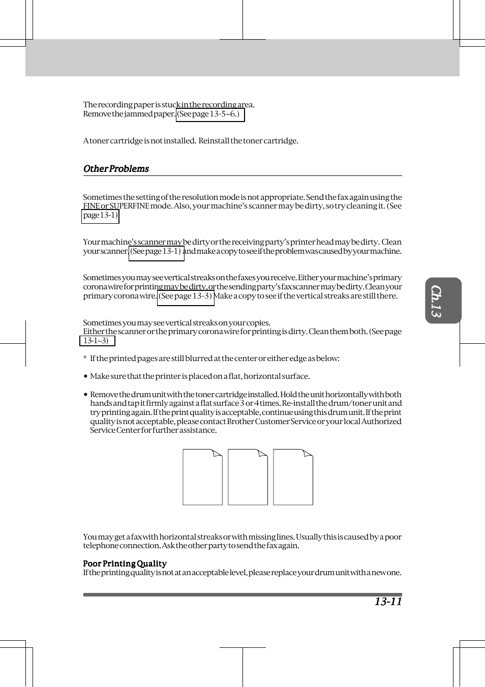 Other problems -11, Regular maintenance and troubleshooting | Brother INTELLIFAX 3550 User Manual | Page 125 / 138