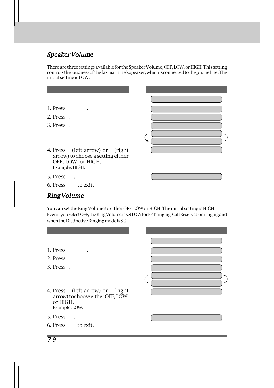 Speaker volume -9 ring volume -9, Receiving faxes and other calls | Brother INTELLIFAX 3550 User Manual | Page 74 / 138