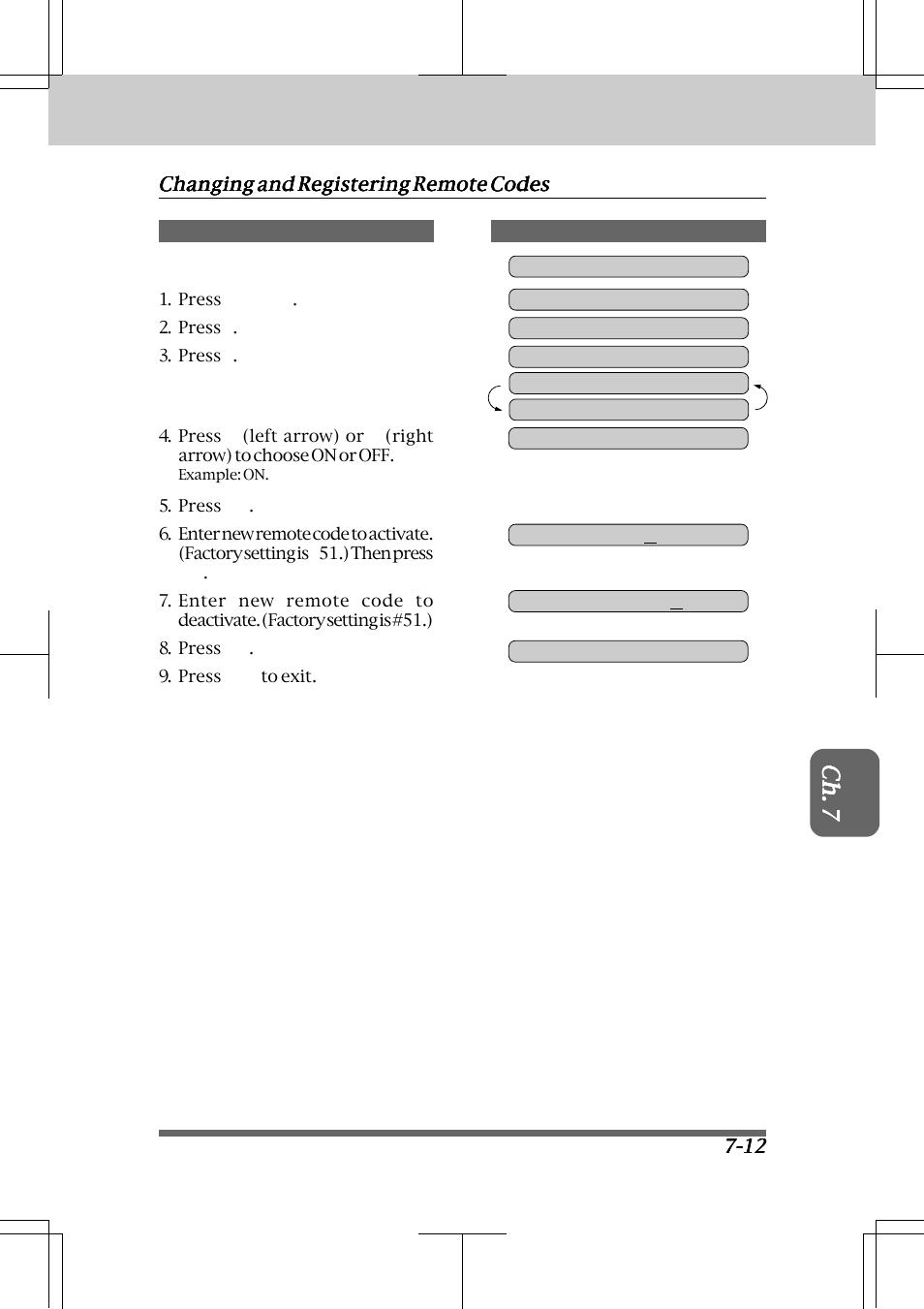 Changing and registering remote codes -12, Receiving faxes and other calls | Brother INTELLIFAX 3550 User Manual | Page 77 / 138