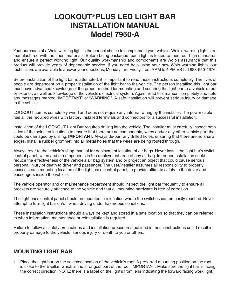 Wolo 7950-A Lookout Plus User Manual | 5 pages