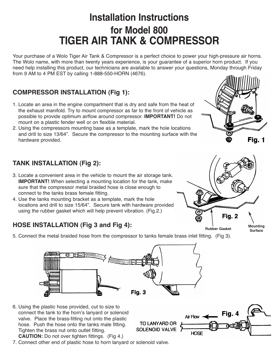 Wolo 800 Tiger User Manual | 2 pages